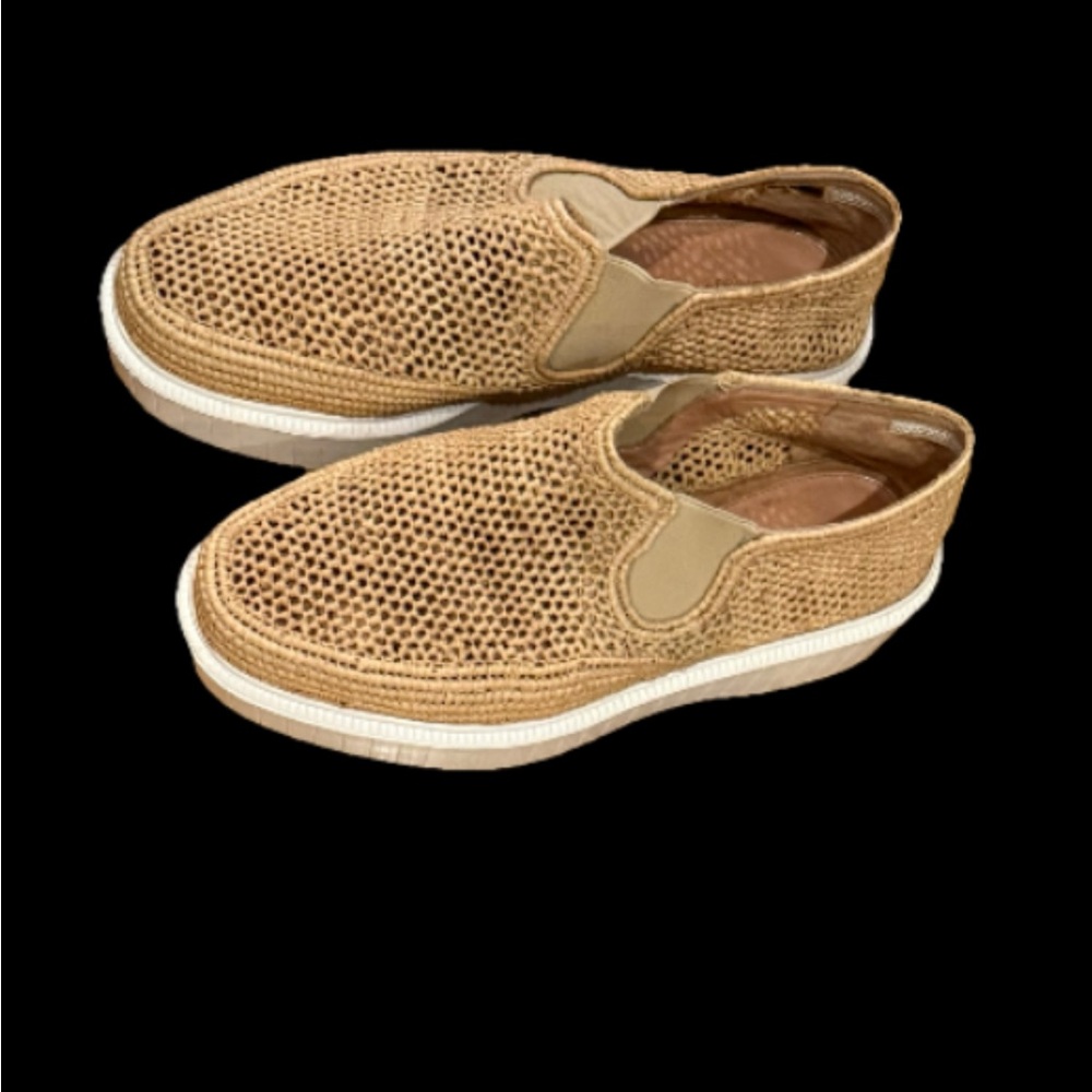 Robert Clergerie Natural Woven Raffia Slip On Flats Size 38/7.5 - Picture 6 of 14